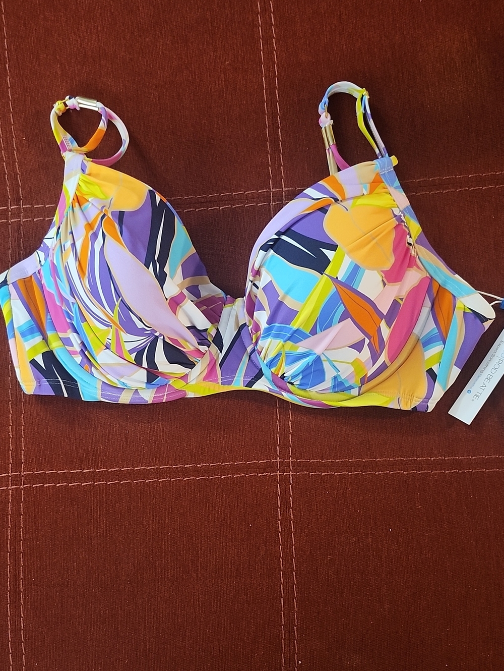 Bleu Rod Beattie Multi-Color Print Underwire Bikini Top